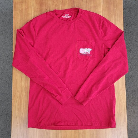 Vineyard Vines Red Long Sleeve Pocket Tee Happy Valentine's Day - S - Picture 4 of 8